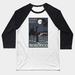 Moroccan Travel Poster: Sahara Nights Baseball T-Shirt